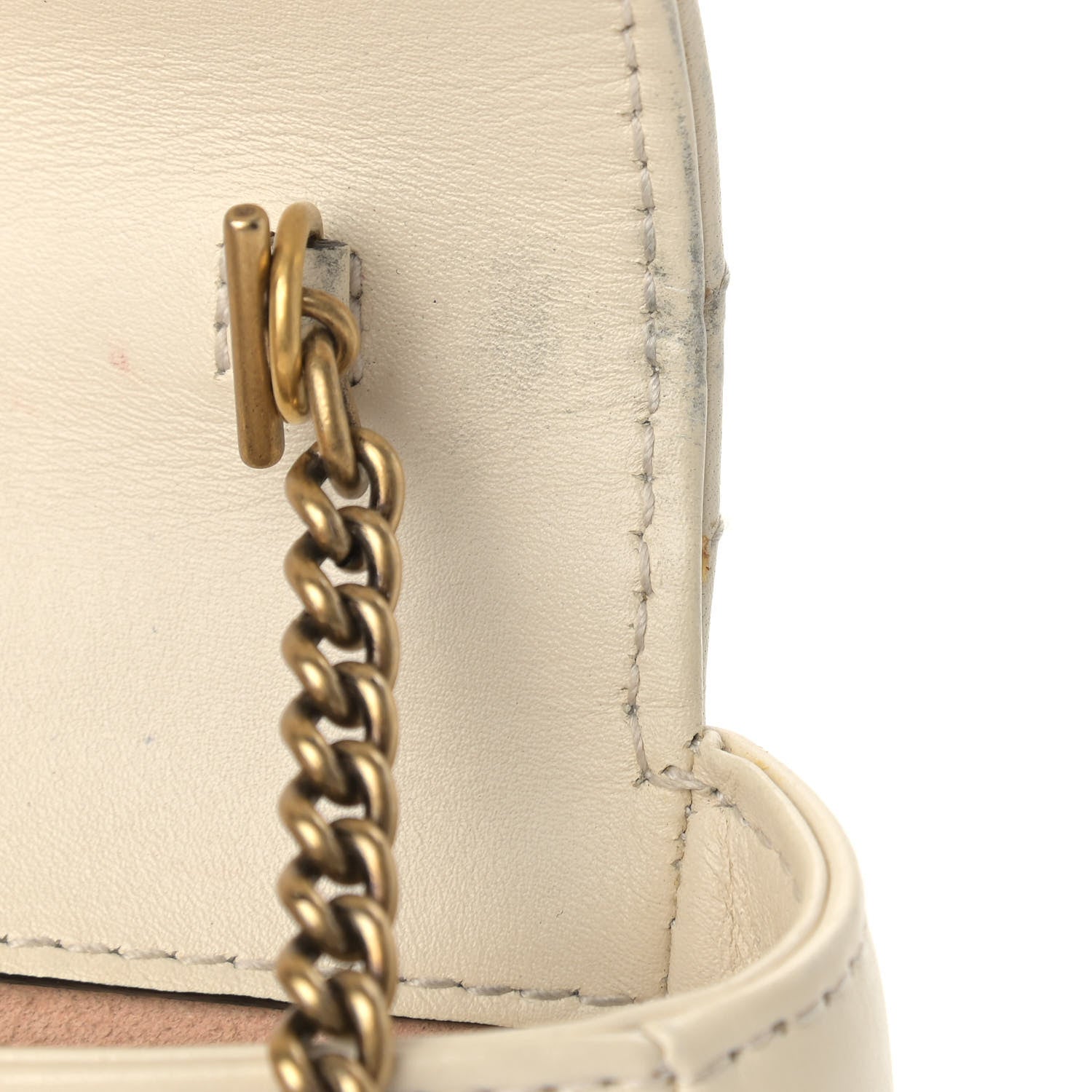 Gucci Calfskin Matelasse Super Mini GG Marmont Shoulder Bag White 13 of 17