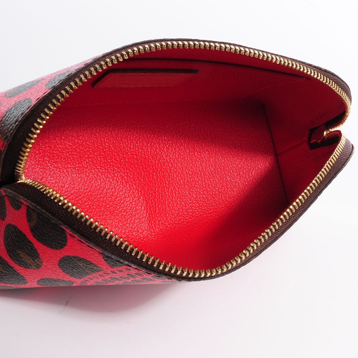 Louis Vuitton Monogram Kusama Pumpkin Dots Cosmetic Pouch Red 6 of 8