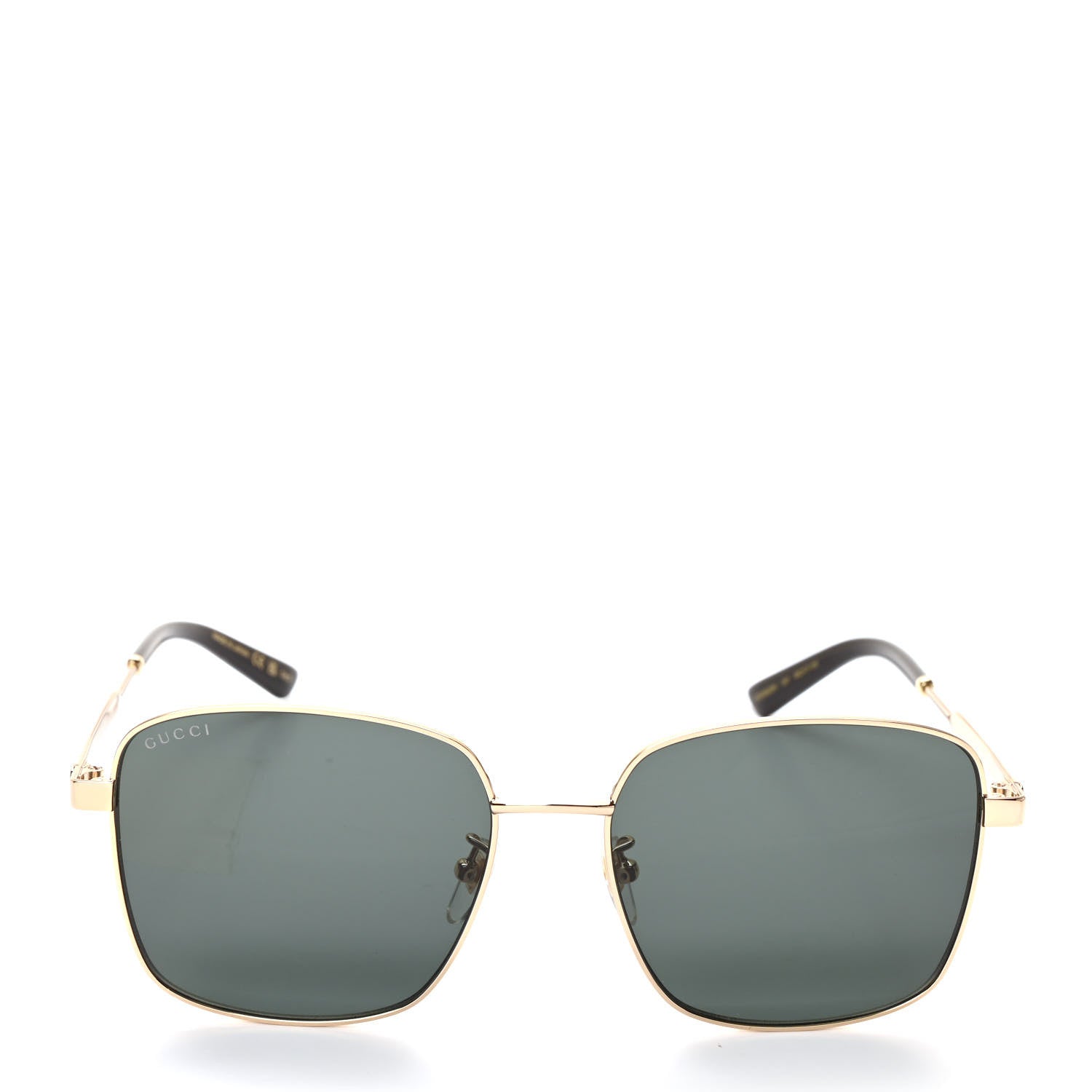 Gucci Web Rectangular Frame Interlocking G Sunglasses GG0852SK Gold 2 of 8