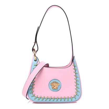 Versace Calfskin Whipstitch Medusa Mini Hobo English Rose 1 of 8