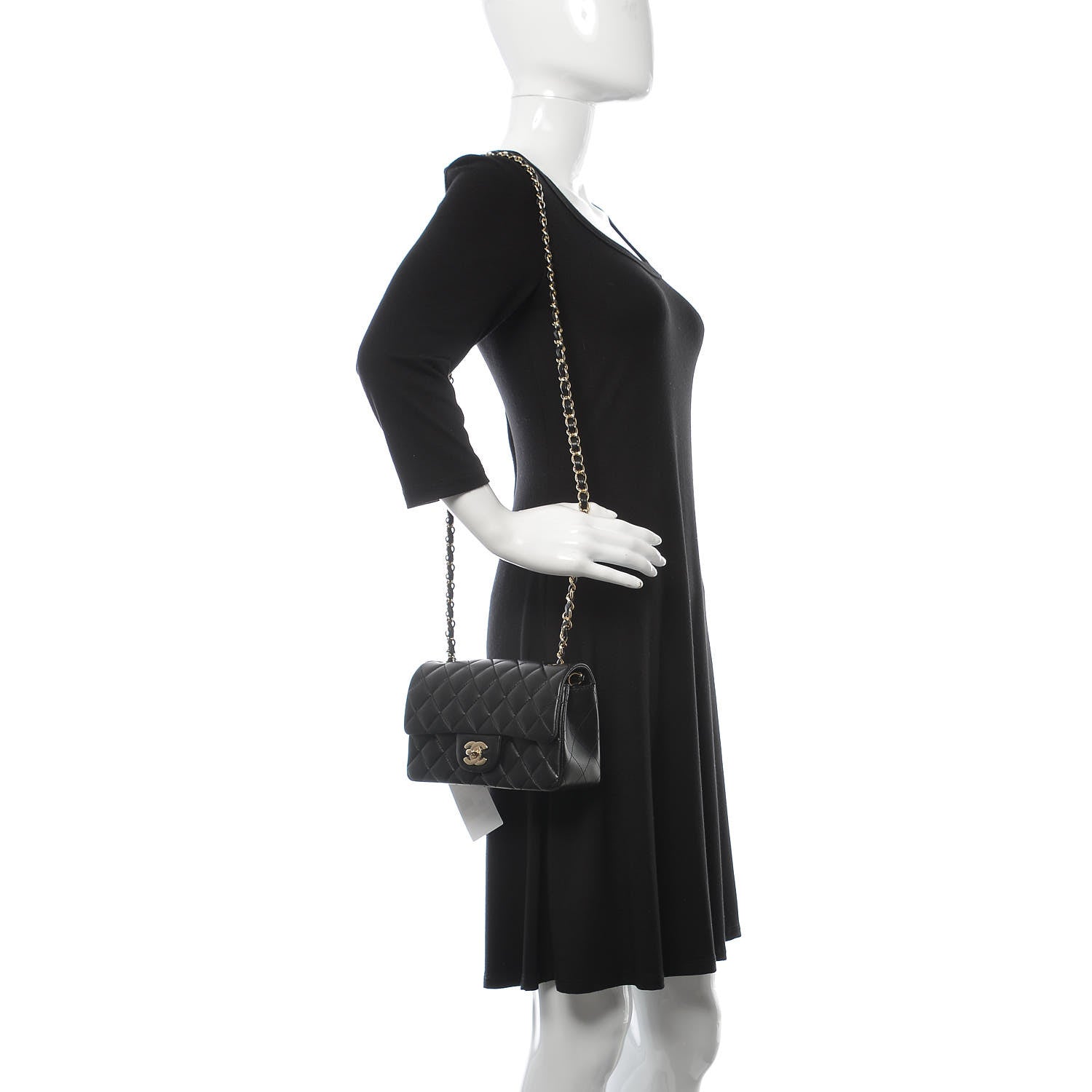Chanel Lambskin Quilted Mini Rectangular Flap Black 2 of 10