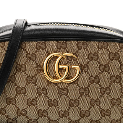 Gucci Monogram Matelasse Diagonal Small GG Marmont Chain Shoulder Bag Beige Black 8 of 10