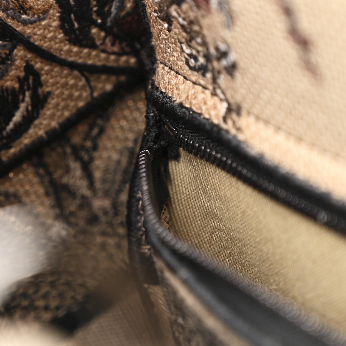 Canvas Embroidered Jardin D'Hiver Medium Lady D-Lite Beige Multicolor