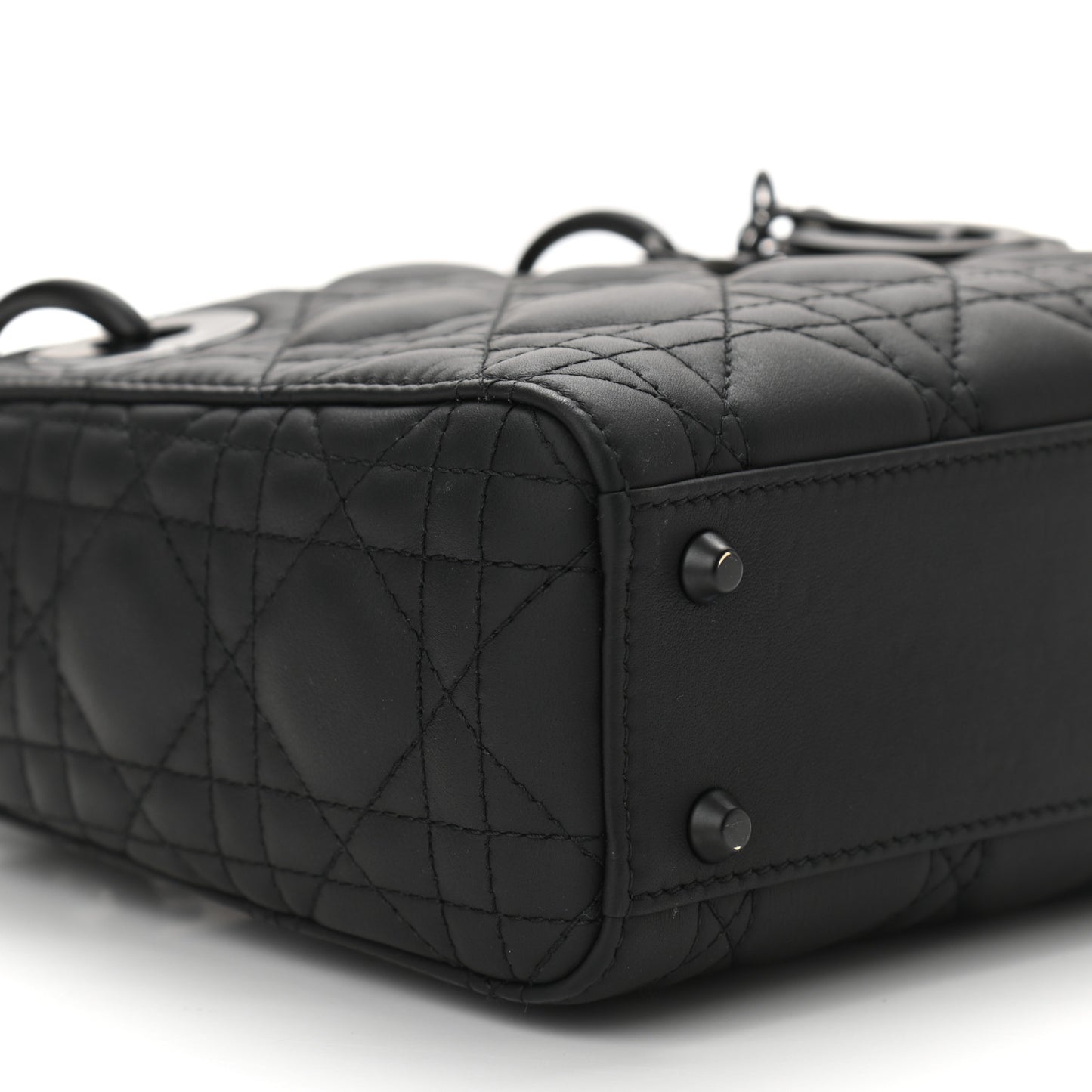 Ultra Matte Calfskin Cannage Mini Lady Dior Black