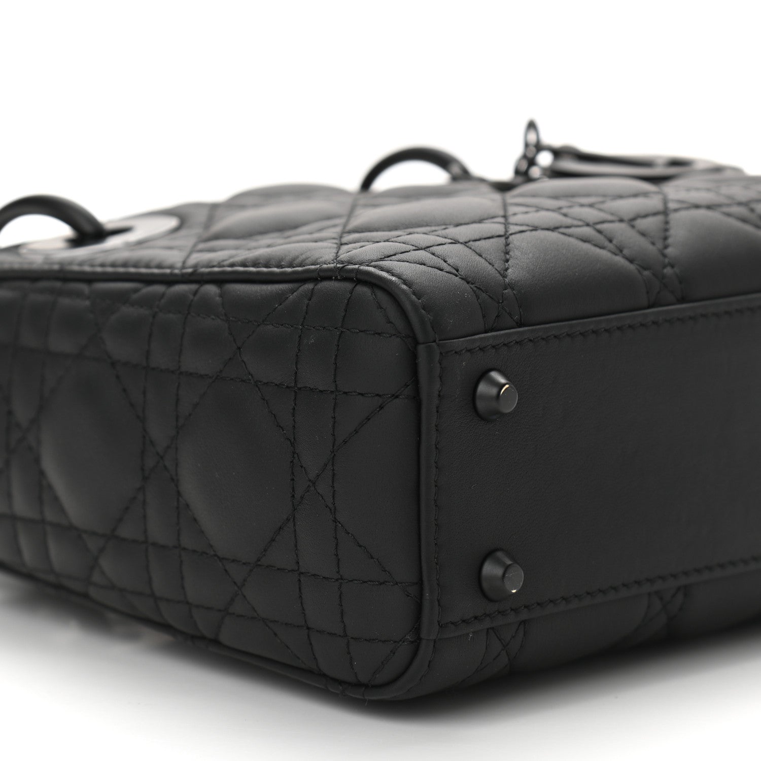 Christian Dior Ultra Matte Calfskin Cannage Mini Lady Dior Black 8 of 9