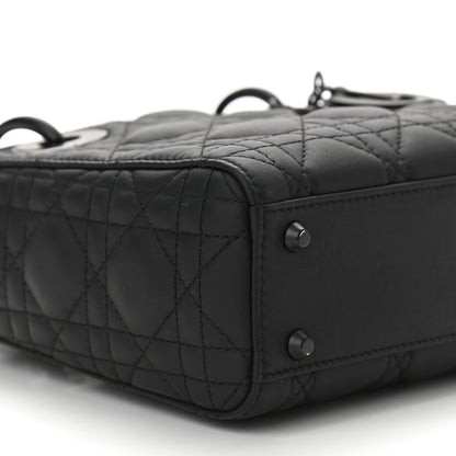 Christian Dior Ultra Matte Calfskin Cannage Mini Lady Dior Black 8 of 9