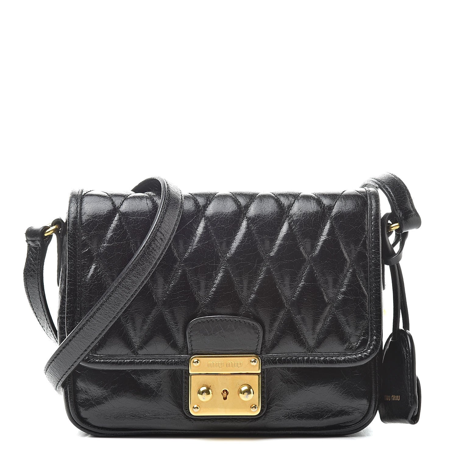 Miu Miu Vitello Lux Quilted Crossbody Black 1 of 12