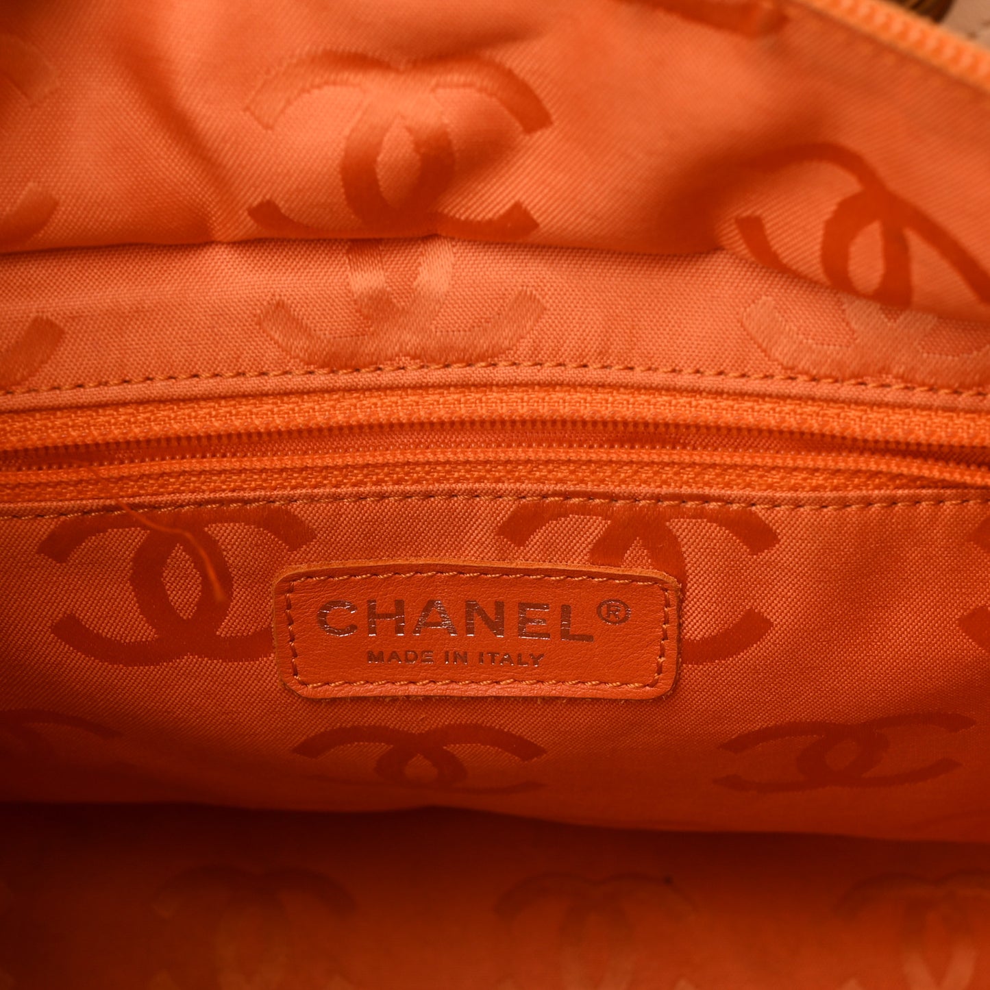Calfskin Quilted Medium Cambon Tote Beige
