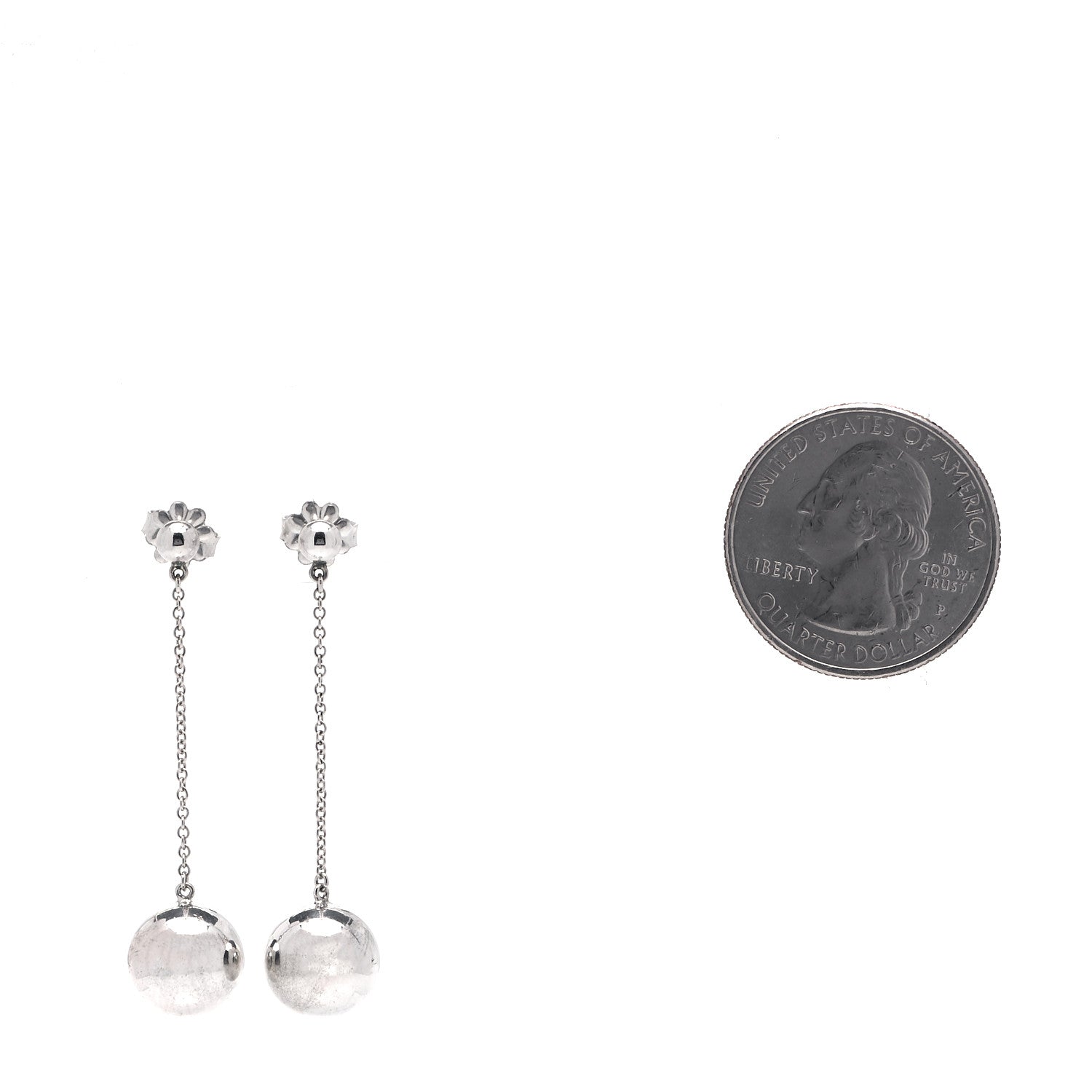 Tiffany Sterling Silver 10mm HardWear Ball Drop Earrings 2 of 3