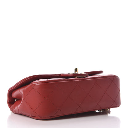 Chanel Lambskin Quilted Extra Mini V For Victory Flap Red 4 of 9