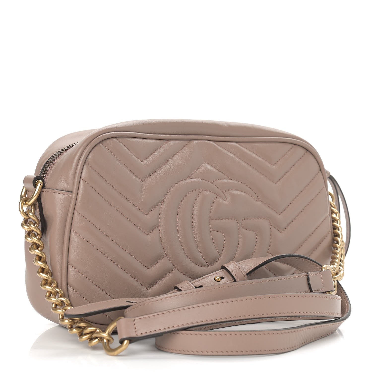 Gucci Calfskin Matelasse Small GG Marmont Chain Shoulder Bag Porcelain Rose 3 of 15