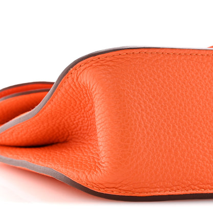 Hermes Taurillon Clemence Halzan 25 Orange Minium 9 of 13
