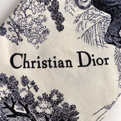 Christian Dior Silk Toile De Jouy Mitzah Scarf White 3 of 6
