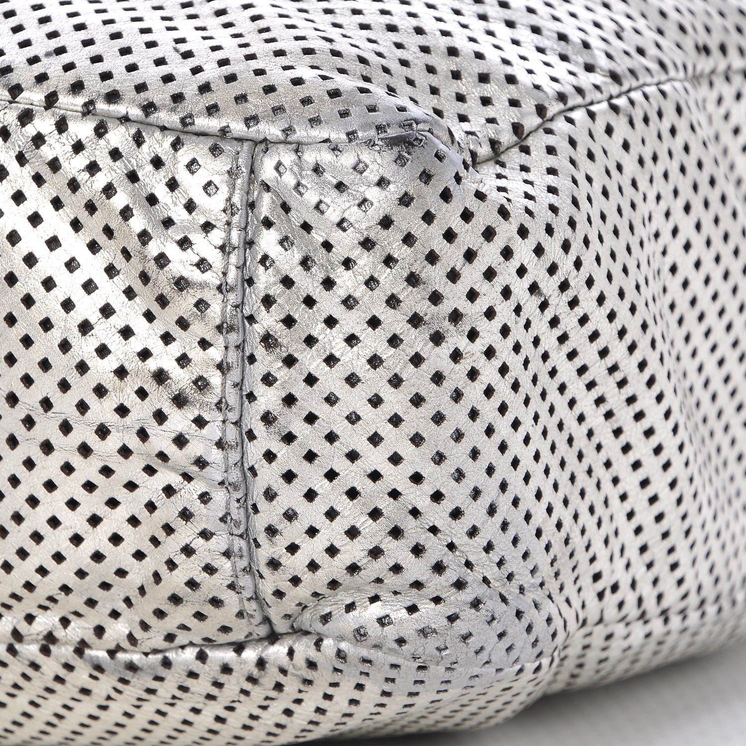 Chanel Metallic Glazed Calfskin Perforated Medium Rodeo Drive Tote Silver 19 of 19