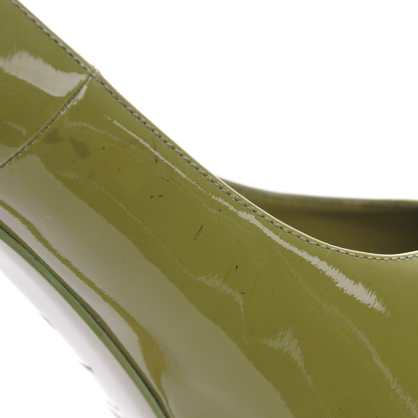 Vitello Vernice Tribtoo 105 Pumps 40.5 Soft Olive