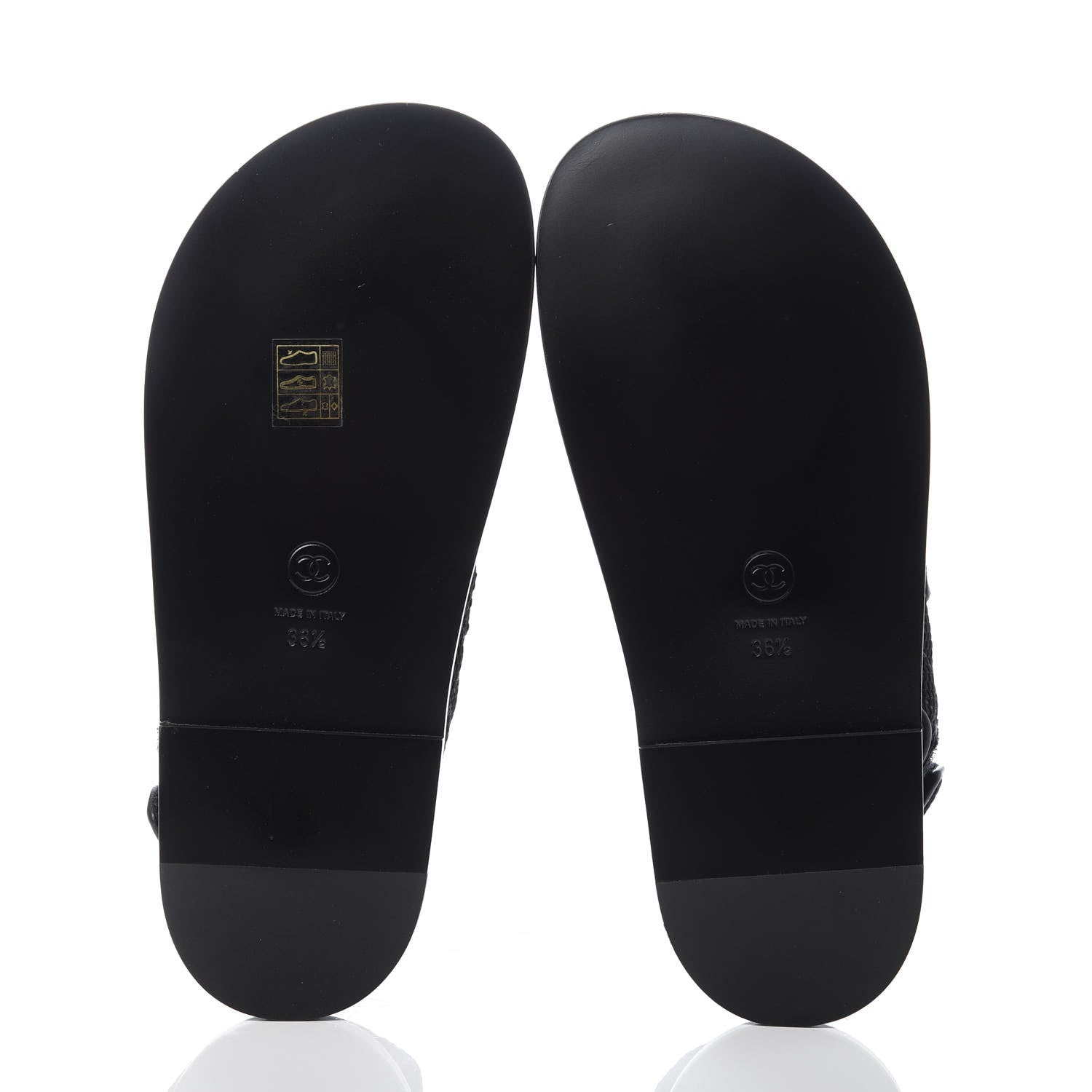 Chanel Fabric Velcro Dad Sandals 36.5 Black 5 of 10
