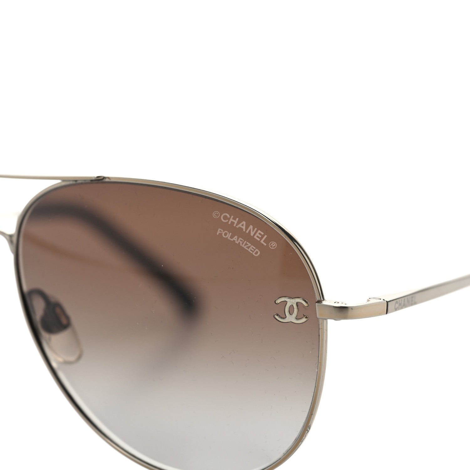 Chanel Metal Polarized Aviator CC Sunglasses 4189-T-Q Brown 5 of 8