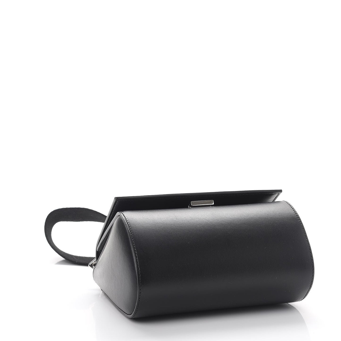 Calfskin Mini Pandora Box Logo Strap Crossbody Bag Black