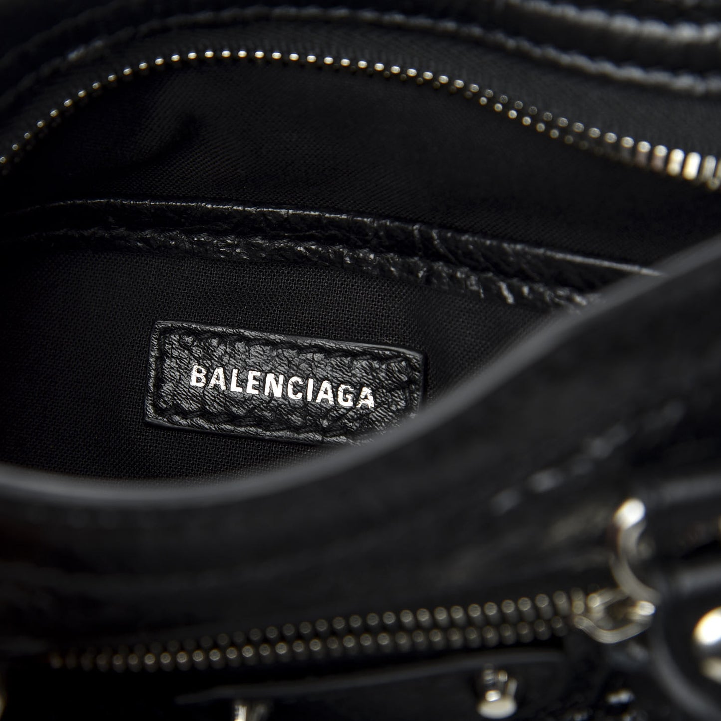 Agneau Classic Silver Hardware Nano City Black