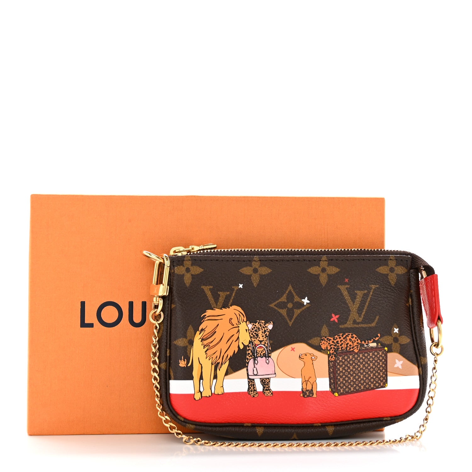 Louis Vuitton Monogram 2018 Christmas Animation Mini Cats Pochette Accessories 8 of 8