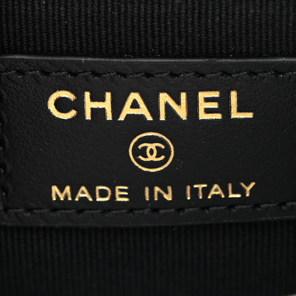 Chanel Shiny Lambskin Quilted Textured CC Zip Coin Purse Black 6 of 7