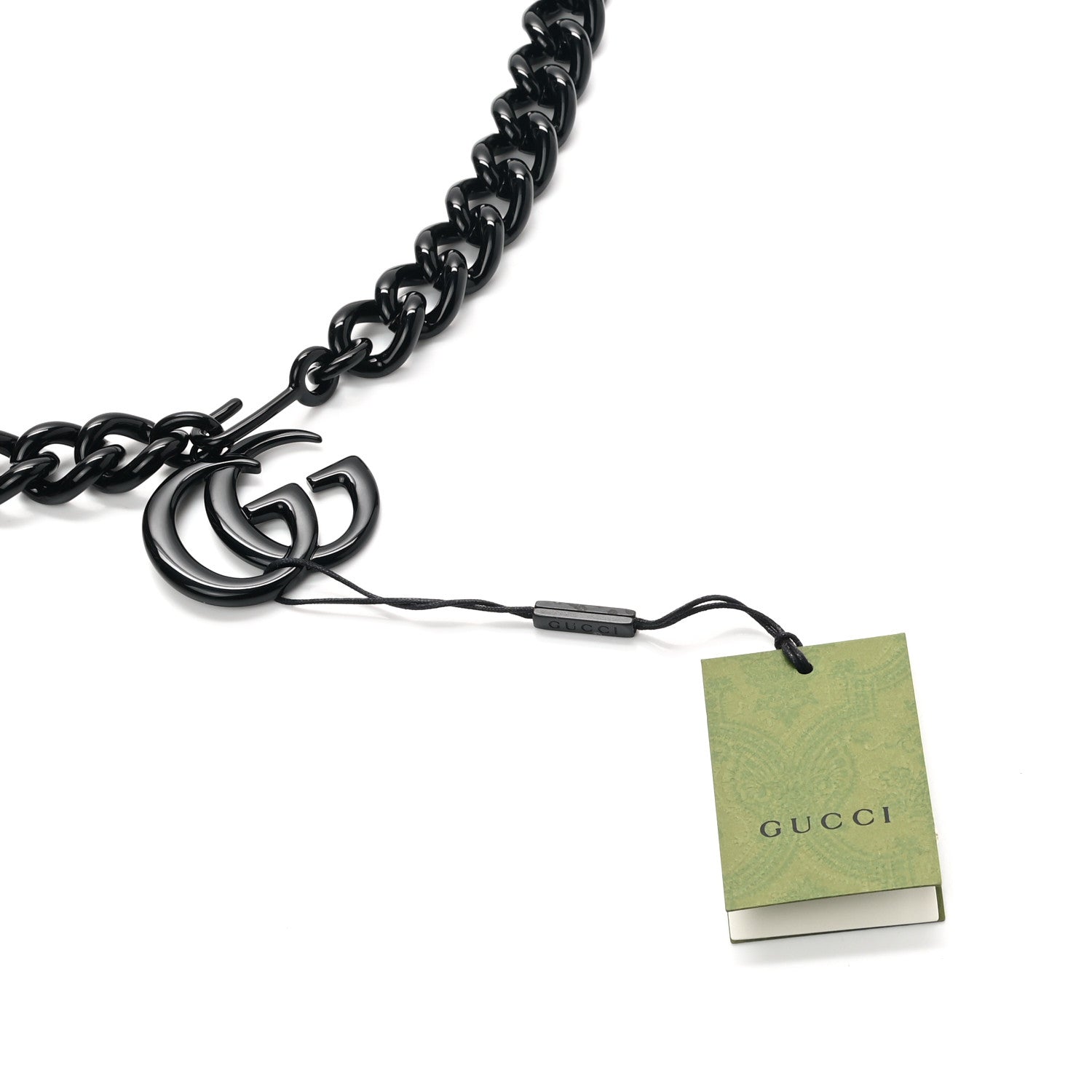Gucci Varnished Metal GG Marmont Chain Belt 95 38 Black 3 of 5