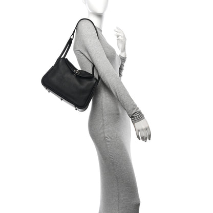 Hermes Taurillon Clemence Lindy 26 Black 2 of 10
