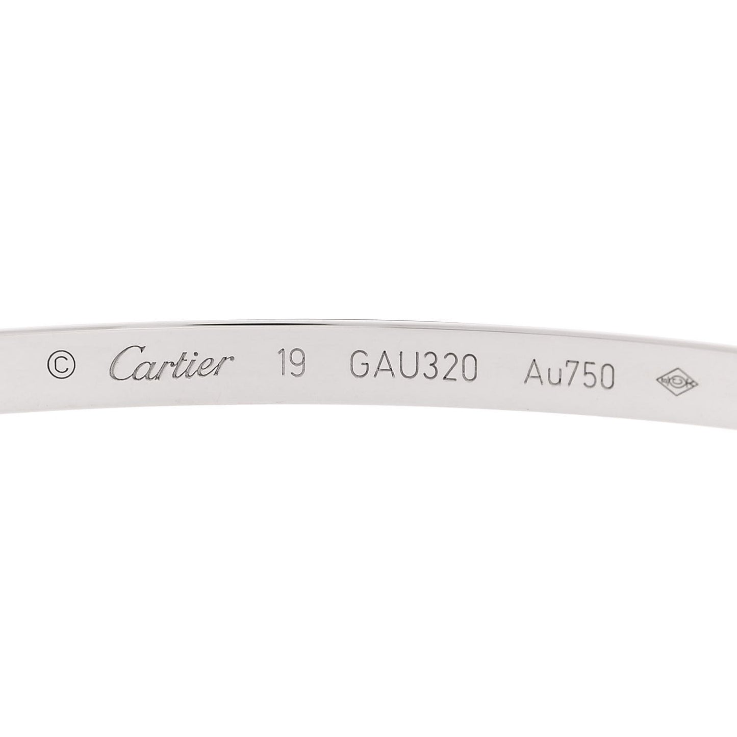 18K White Gold Small LOVE Bracelet 19