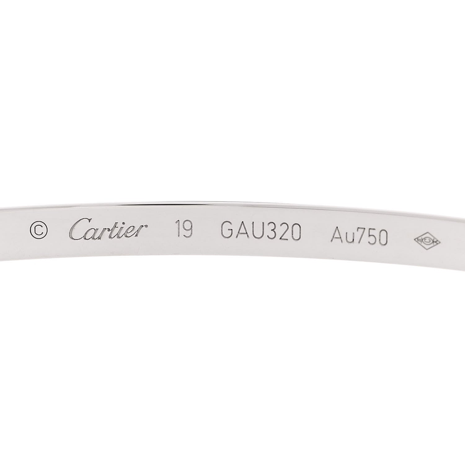 Cartier 18K White Gold Small LOVE Bracelet 19 3 of 5