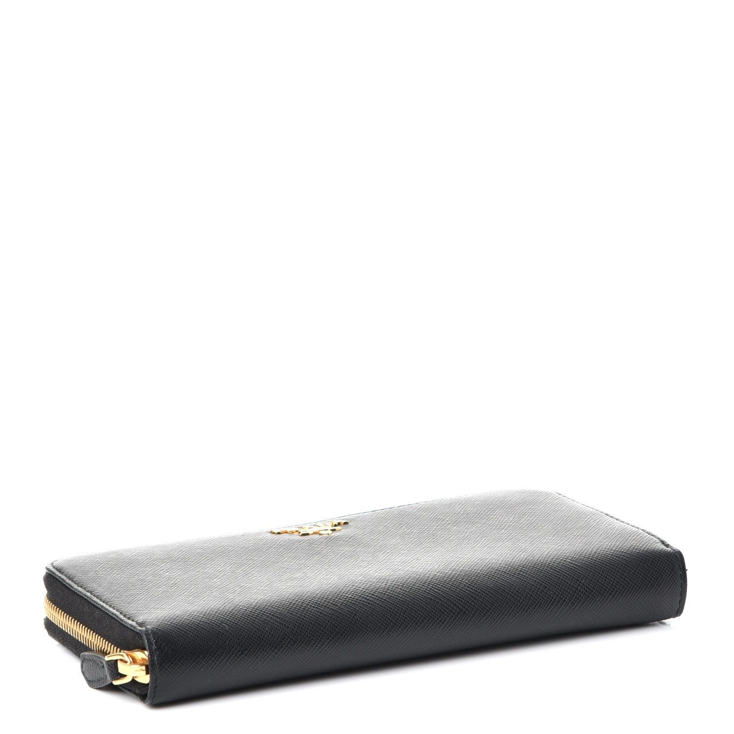 Prada Saffiano Metal Zip Around Wallet Nero Black 4 of 7