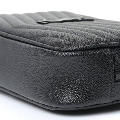 Saint Laurent Grain De Poudre Matelasse Monogram Mini Lou Camera Bag Black 6 of 9
