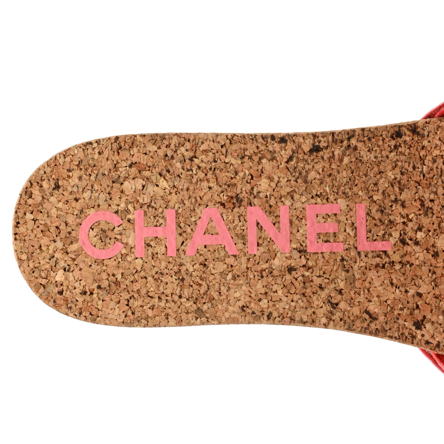 Chanel Patent Calfskin Cork CC Platform Slide Sandals 37 Pink 7 of 9