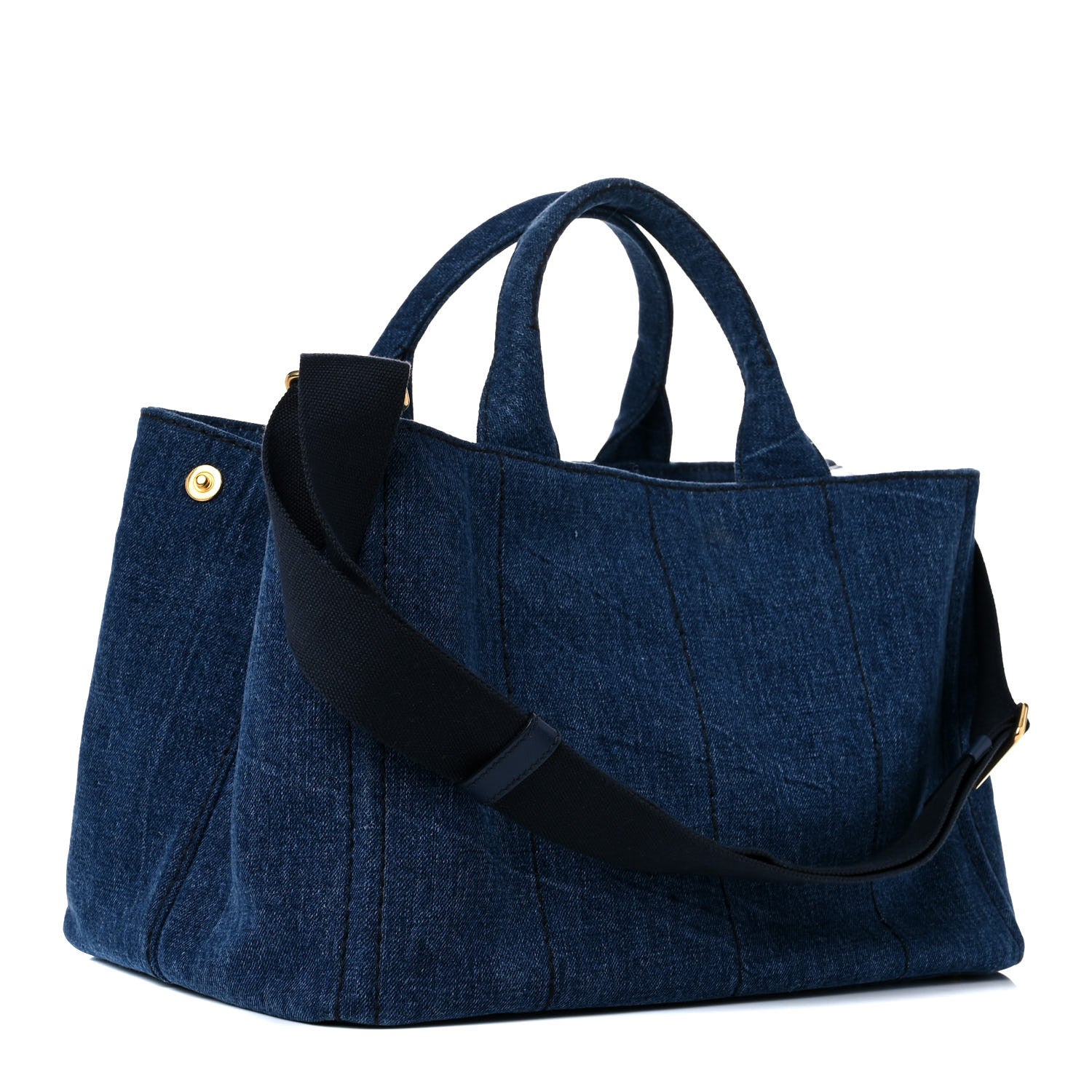 Prada Denim Logo Tote Bleu 2 of 10