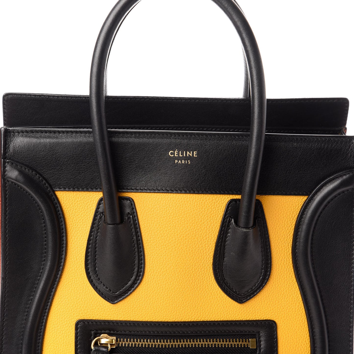 Baby Grained Calfskin Micro Tri-Color Luggage Yellow