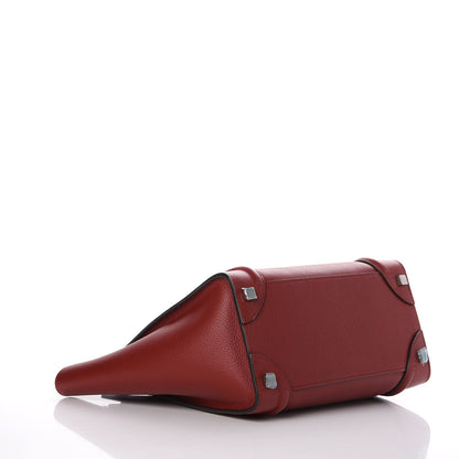 Celine Drummed Calfskin Micro Luggage Merlot 4 of 7