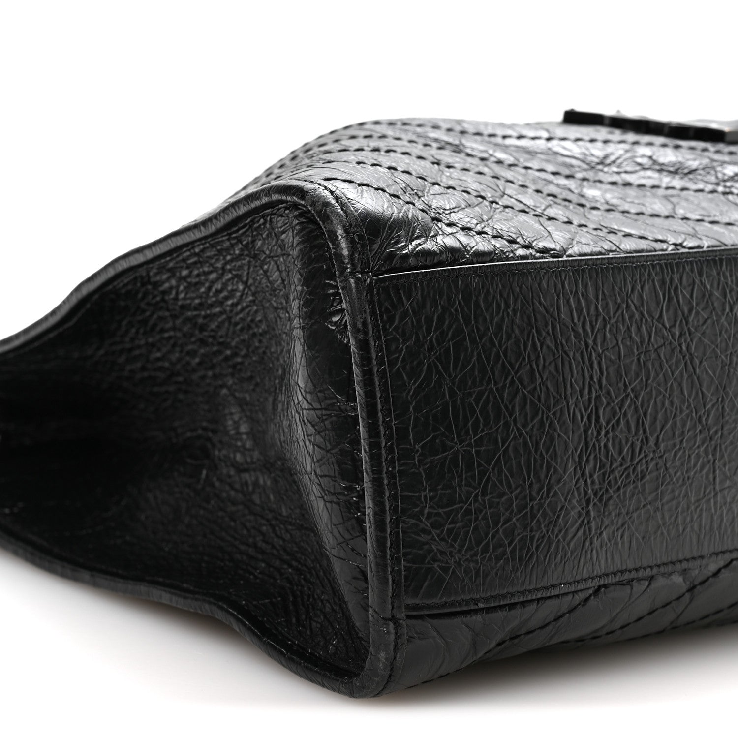 Saint Laurent Crinkled Calfskin Matelasse Monogram Large Niki Shopper Tote Black 9 of 10