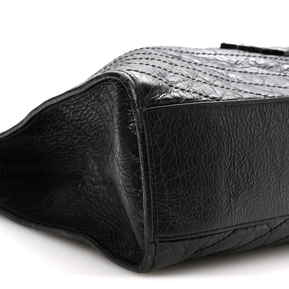 Saint Laurent Crinkled Calfskin Matelasse Monogram Large Niki Shopper Tote Black 9 of 10