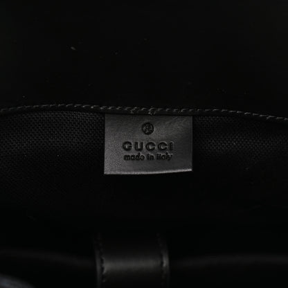 Gucci Soft GG Supreme Monogram Appia Calfskin Web Double Buckle Backpack Black 6 of 10