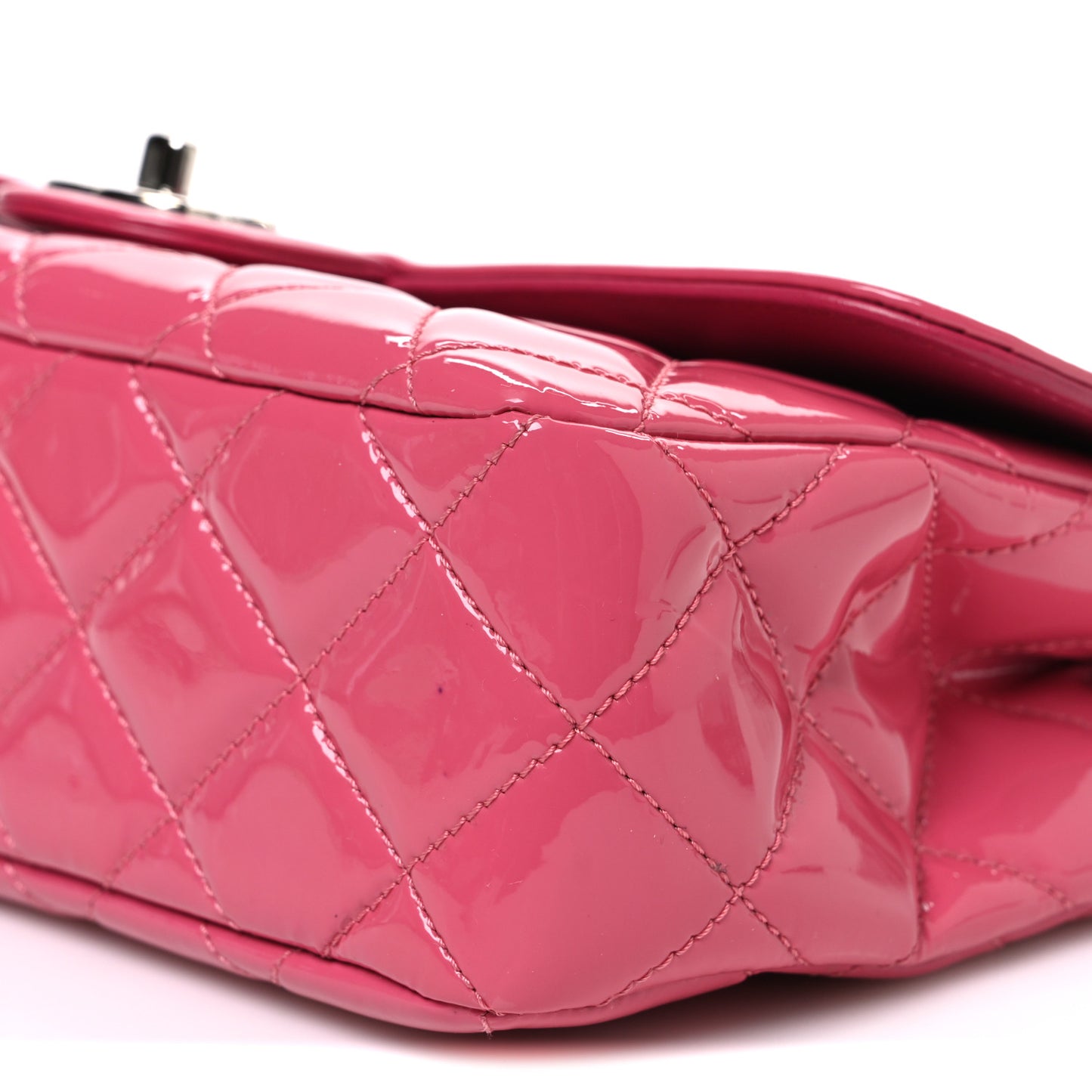 Patent Quilted Large Coco Shine Flap Pink