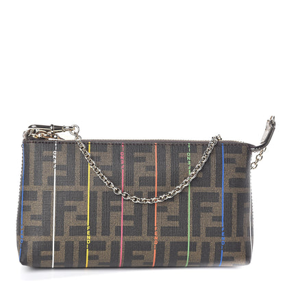 Fendi Zucca Spalmati Striped Pochette Tobacco Multicolor 1 of 9
