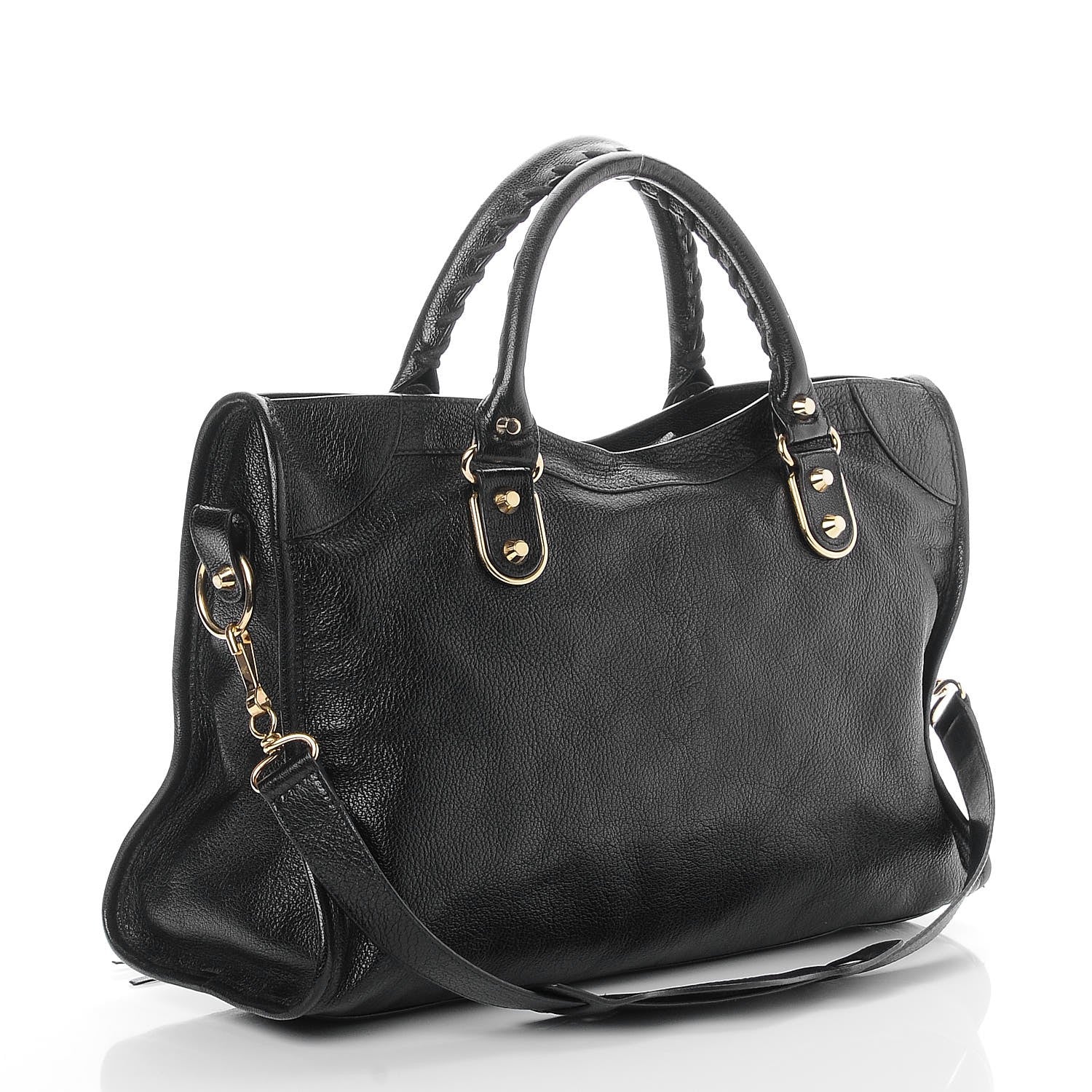 Balenciaga Chevre Gold Metallic Edge Hardware City Black 4 of 8