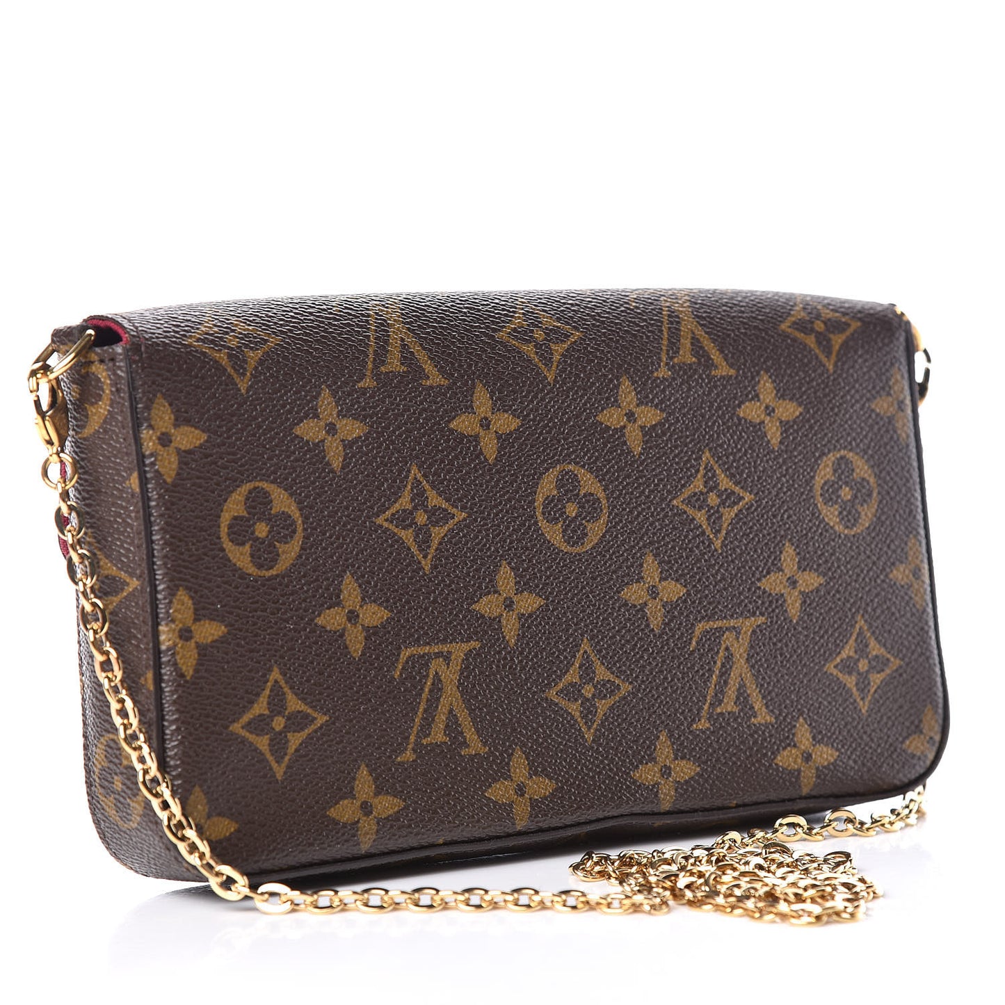 Monogram Pochette Felicie Chain Wallet Fuchsia