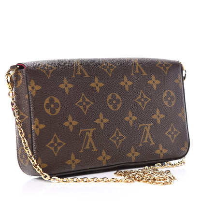 Louis Vuitton Monogram Pochette Felicie Chain Wallet Fuchsia 3 of 15