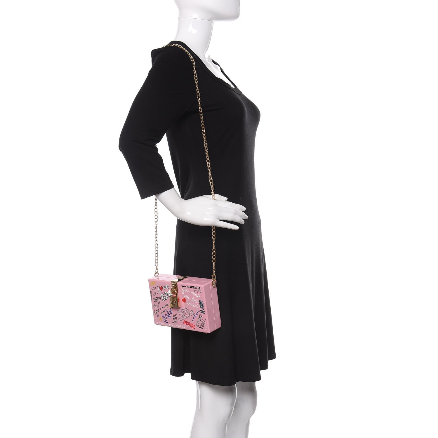 Dolce & Gabbana Acrylic Graffiti Printed Box Crossbody Bag Pink 2 of 15