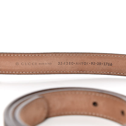 Gucci Metallic Calfskin Crystal Interlocking G Belt 95 38 Sasso 6 of 7