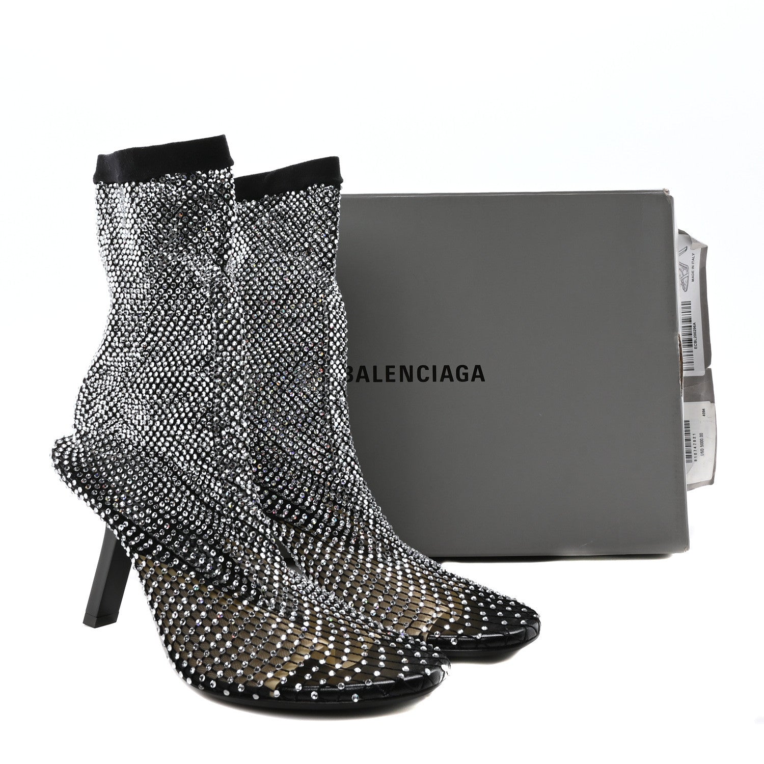 Balenciaga Fishnet Strass Embroidered 110mm Pumps 39 Black 8 of 8