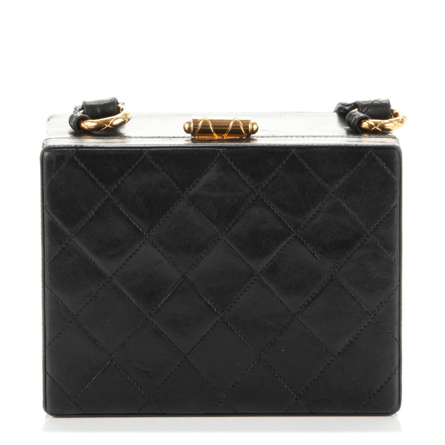 Lambskin Quilted Box Bag Black