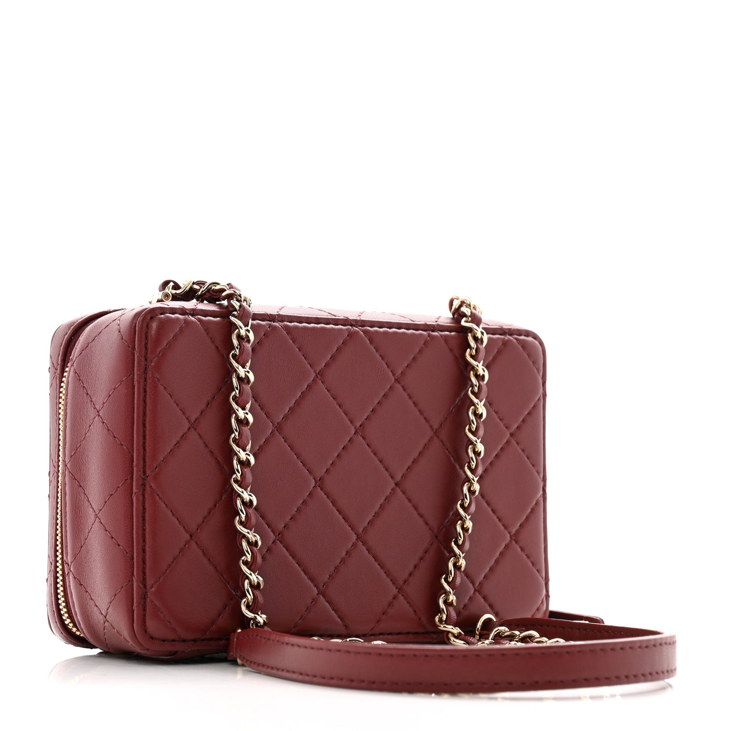 Lambskin Quilted Coco Click Bag Burgundy