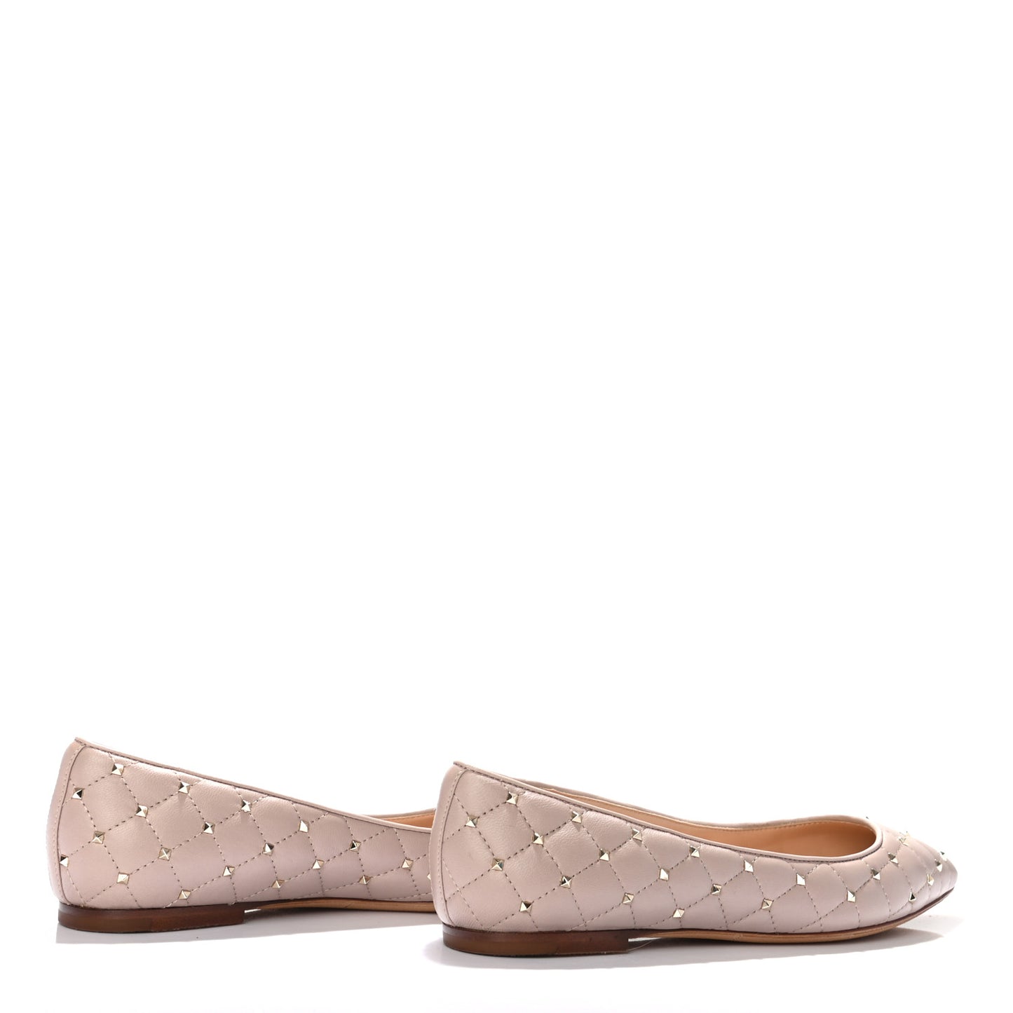 Nappa Rockstud Spike Ballerina Flats 37 Poudre
