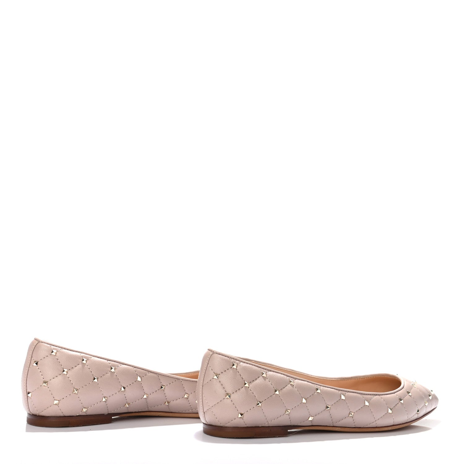 Valentino Garavani Nappa Rockstud Spike Ballerina Flats 37 Poudre 4 of 7